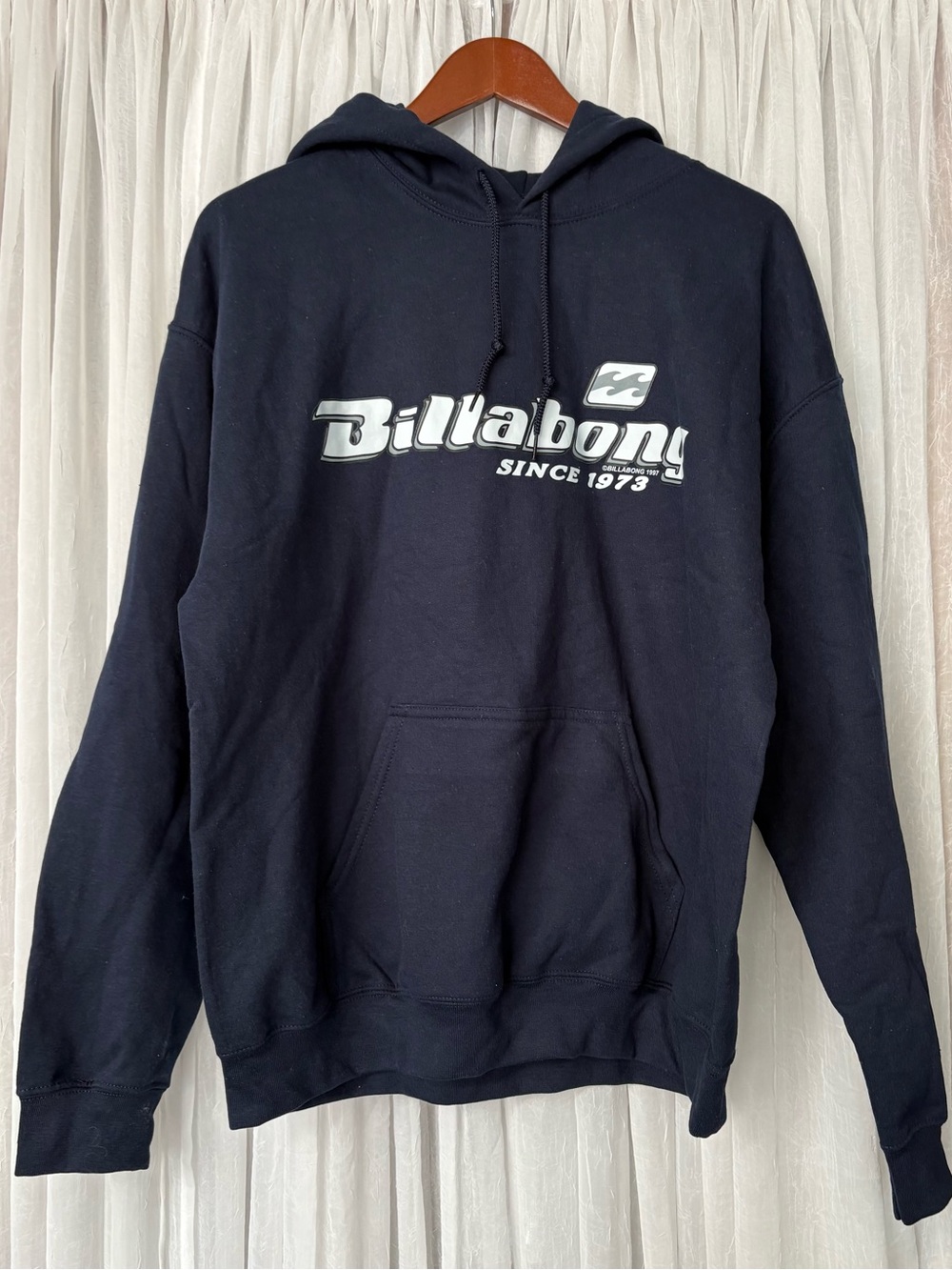 Gildan Navy Blue Hoodie with White Graphic